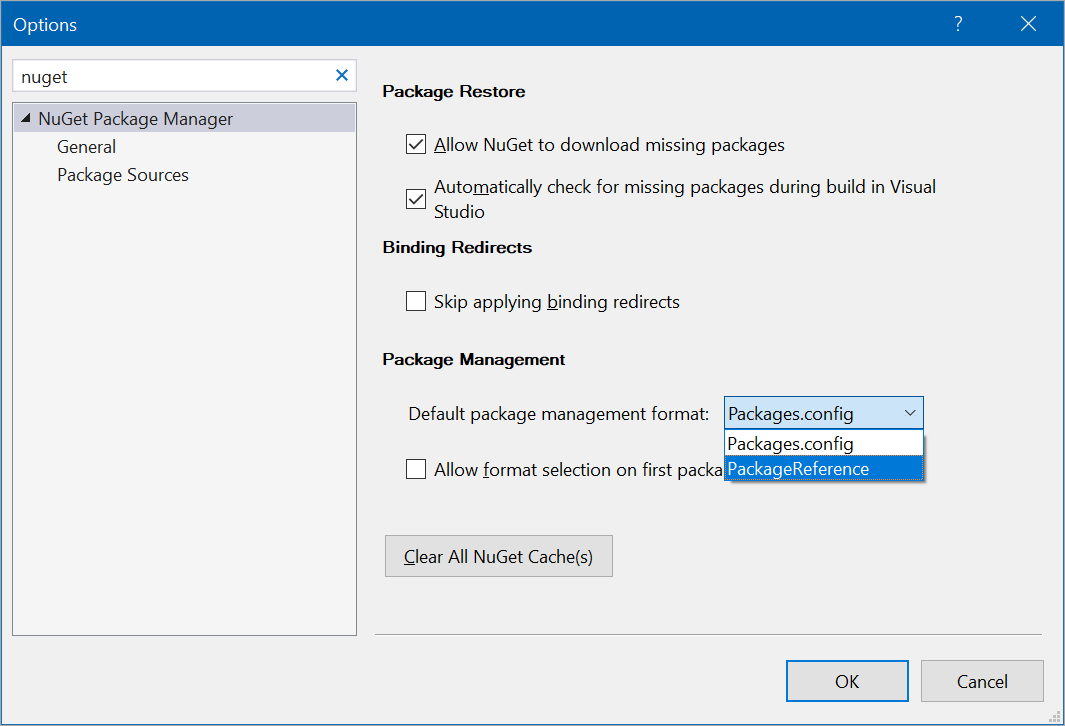 <RestoreProjectStyle>PackageReference</RestoreProjectStyle> Default Package management format <RestoreProjectStyle>PackageReference</RestoreProjectStyle> Default Package management format